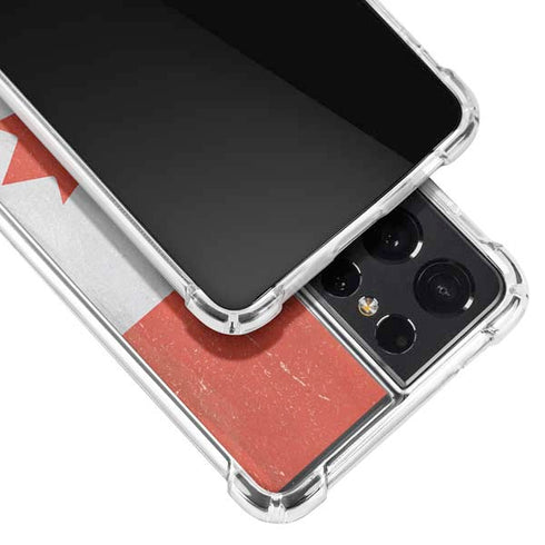 Canada Flag Distressed Galaxy S21 Ultra 5G Clear Case