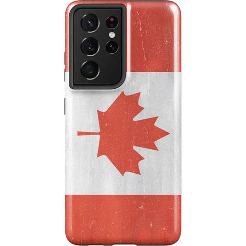 Canada Flag Distressed Galaxy S21 Ultra 5G Pro Case
