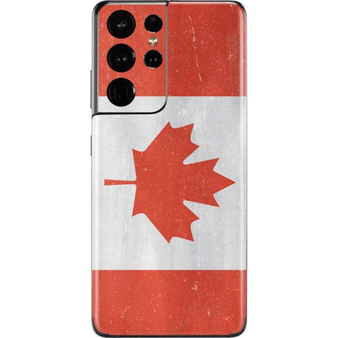 Canada Flag Distressed Galaxy S21 Ultra 5G Skin