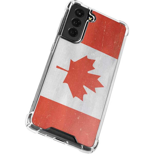 Canada Flag Distressed Galaxy S22 Plus Clear Case