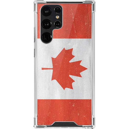 Canada Flag Distressed Galaxy S22 Ultra Clear Case