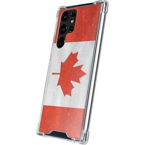 Canada Flag Distressed Galaxy S22 Ultra Clear Case
