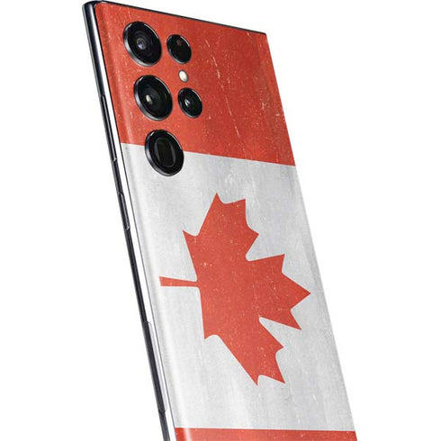 Canada Flag Distressed Galaxy S22 Ultra Skin