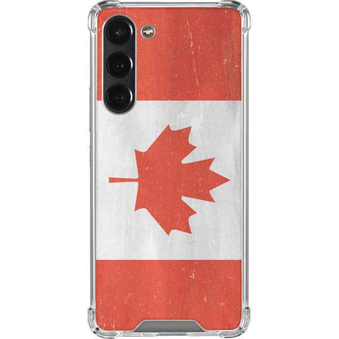 Canada Flag Distressed Galaxy S23 Plus Clear Case