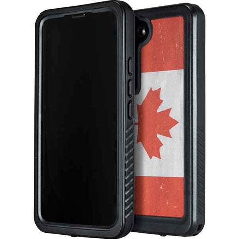 Canada Flag Distressed Galaxy S23 Plus Waterproof Case