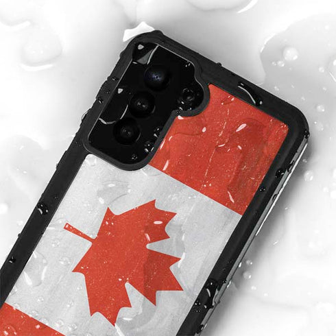 Canada Flag Distressed Galaxy S23 Plus Waterproof Case