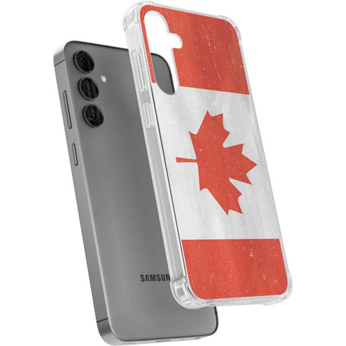 Canada Flag Distressed Galaxy S24 Plus Clear Case