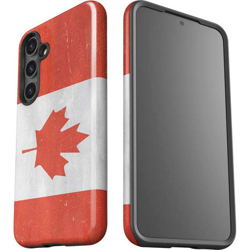 Canada Flag Distressed Galaxy S24 Plus Impact Case