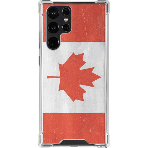 Canada Flag Distressed Galaxy S24 Ultra Clear Case