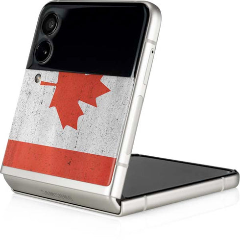 Canada Flag Distressed Galaxy Z Flip4 5G Skin