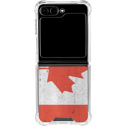 Canada Flag Distressed Galaxy Z Flip5 5G Clear Case