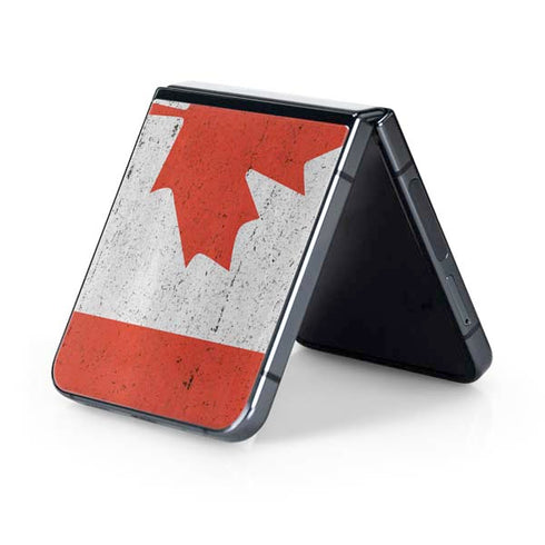 Canada Flag Distressed Galaxy Z Flip5 5G Skin