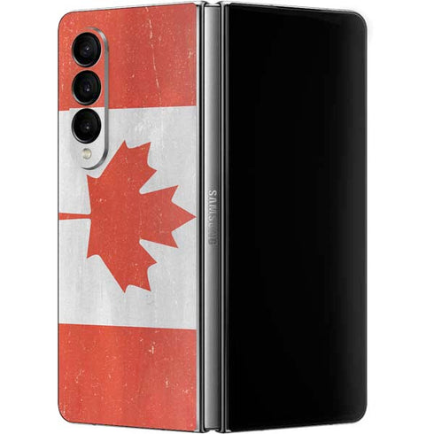 Canada Flag Distressed Galaxy Z Fold4 5G Skin