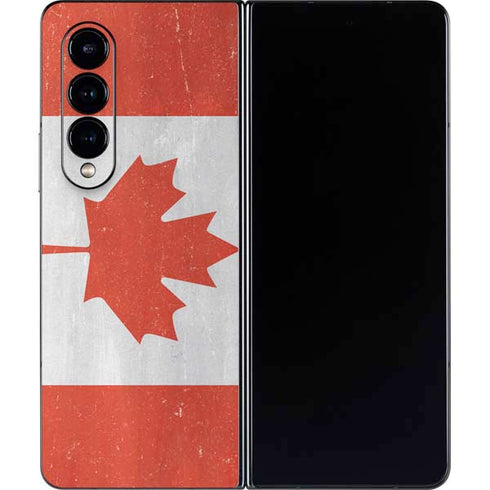 Canada Flag Distressed Galaxy Z Fold4 5G Skin