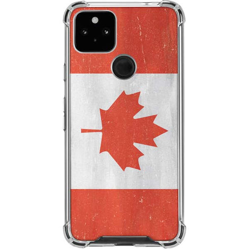 Canada Flag Distressed Google Pixel 5a 5G Clear Case