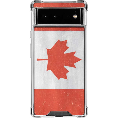 Canada Flag Distressed Google Pixel 6 Clear Case