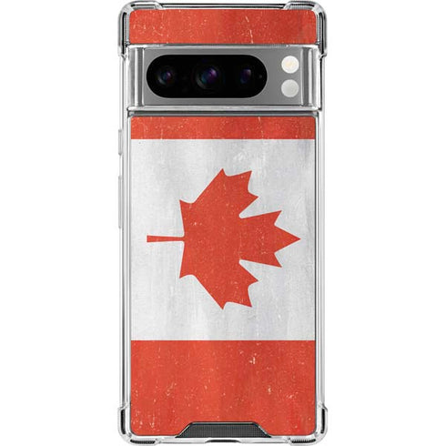 Canada Flag Distressed Google Pixel 8 Pro Clear Case