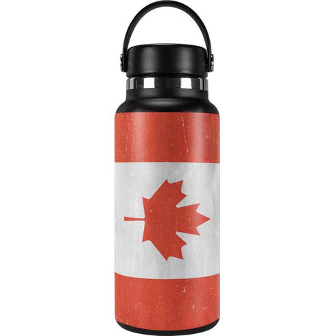 Canada Flag Distressed Hydro Flask 32oz Wide Mouth Skin