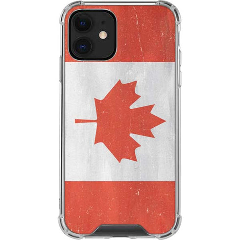 Canada Flag Distressed iPhone 12 Clear Case