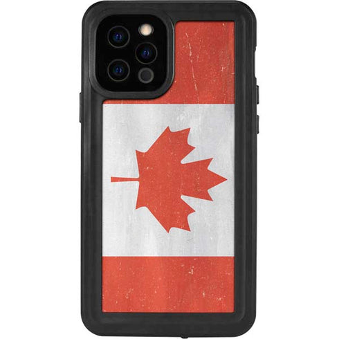 Canada Flag Distressed iPhone 12 Pro Waterproof Case