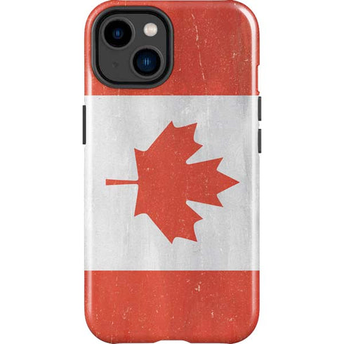 Canada Flag Distressed iPhone 15 Plus Impact Case