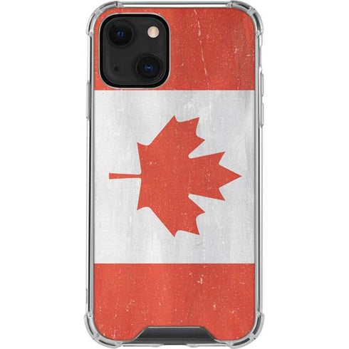 Canada Flag Distressed iPhone 15 Plus Clear Case