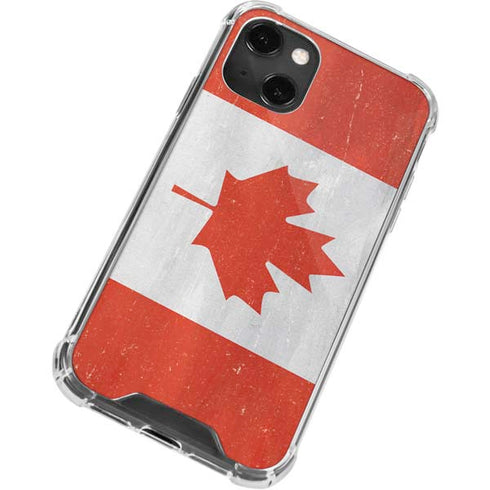 Canada Flag Distressed iPhone 14 Plus Clear Case