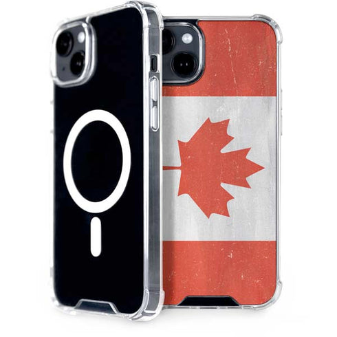 Canada Flag Distressed iPhone 14 Plus MagSafe Case