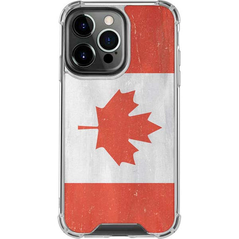 Canada Flag Distressed iPhone 14 Pro Clear Case