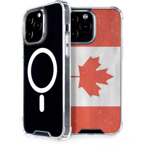 Canada Flag Distressed iPhone 14 Pro Max MagSafe Case
