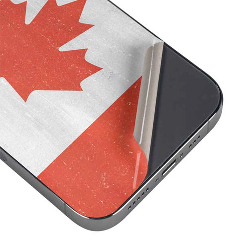 Canada Flag Distressed iPhone 14 Pro Max Skin