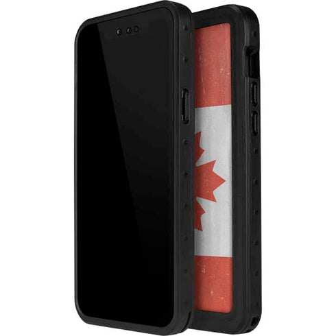 Canada Flag Distressed iPhone 14 Pro Max Waterproof Case
