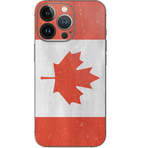 Canada Flag Distressed iPhone 15 Pro Skin