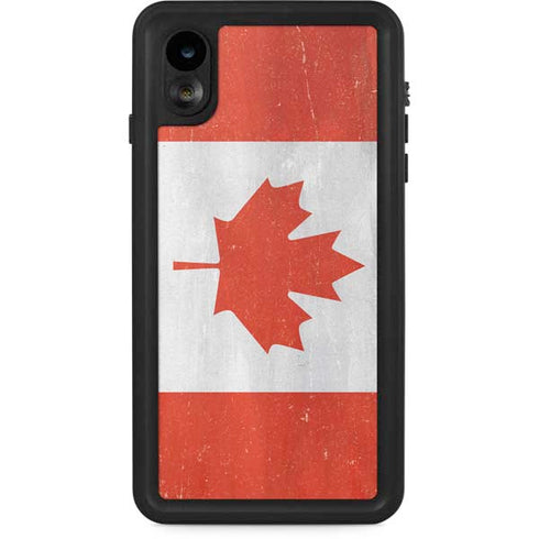 Canada Flag Distressed iPhone XR Waterproof Case