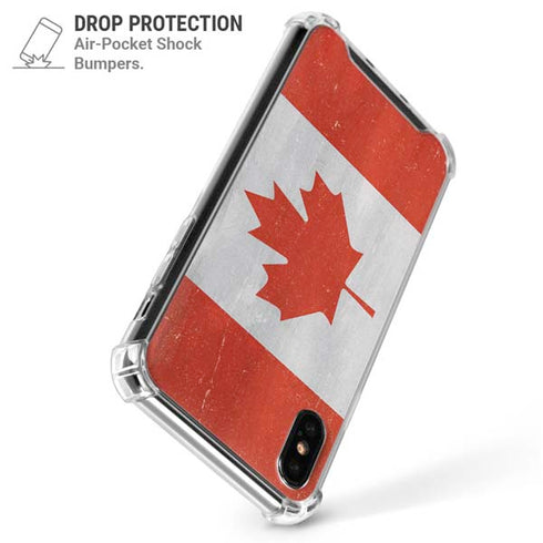 Canada Flag Distressed iPhone XS Max Clear Case
