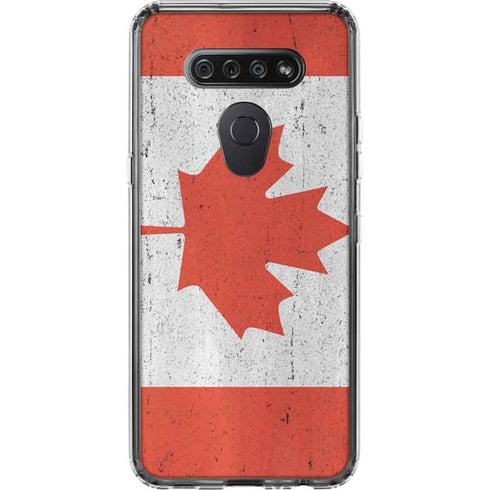 Canada Flag Distressed LG K51/Q51 Clear Case
