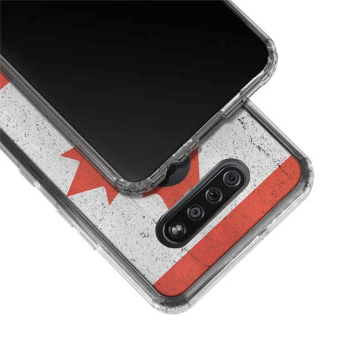 Canada Flag Distressed LG K51/Q51 Clear Case