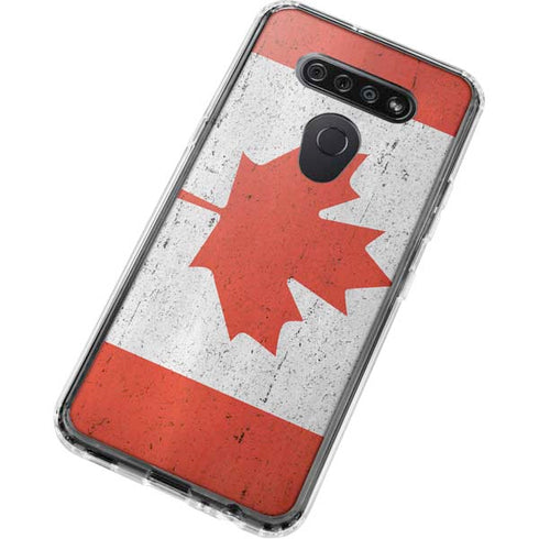 Canada Flag Distressed LG K51/Q51 Clear Case