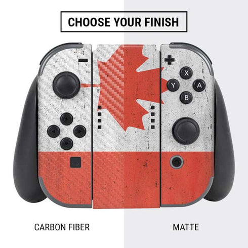 Canada Flag Distressed Nintendo Switch Bundle Skin