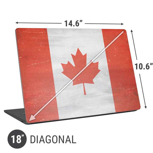 Canada Flag Distressed Universal Laptop 18in (14.6 x 10.6in) Skin