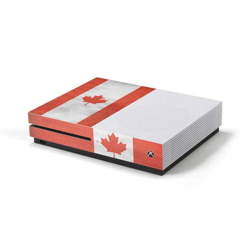 Canada Flag Distressed Xbox One S Console Skin
