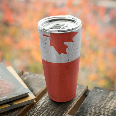 Canada Flag Distressed Yeti 20oz Tumbler Skin