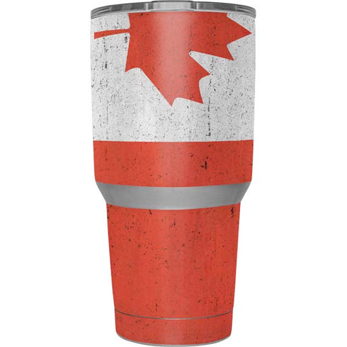 Canada Flag Distressed Yeti 30oz Rambler Tumbler Skin