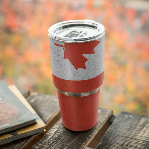 Canada Flag Distressed Yeti 30oz Rambler Tumbler Skin