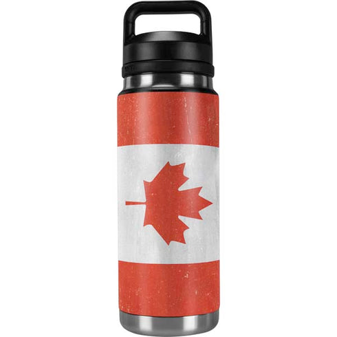 Canada Flag Distressed YETI Rambler 26oz Bottle Skin