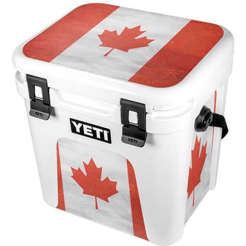 Canada Flag Distressed YETI Roadie 24 Hard Cooler Skin