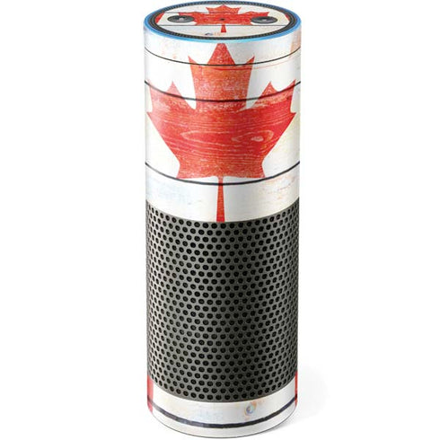 Canada Flag Light Wood Amazon Echo Skin