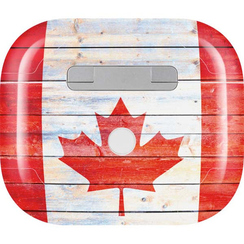Canada Flag Light Wood Apple AirPods (3rd Gen 2021) Skin