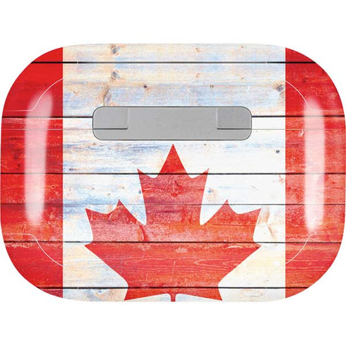 Canada Flag Light Wood Apple AirPods Pro Skin