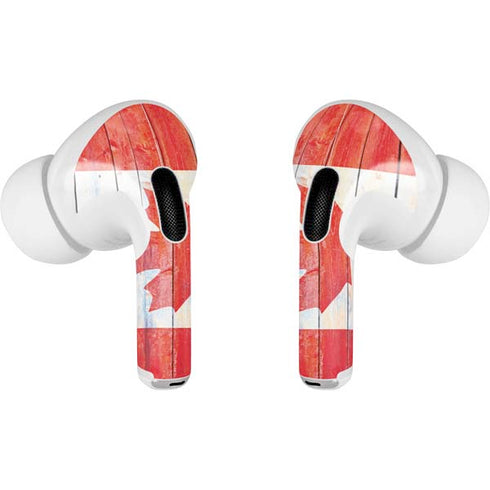 Canada Flag Light Wood Apple AirPods Pro Skin